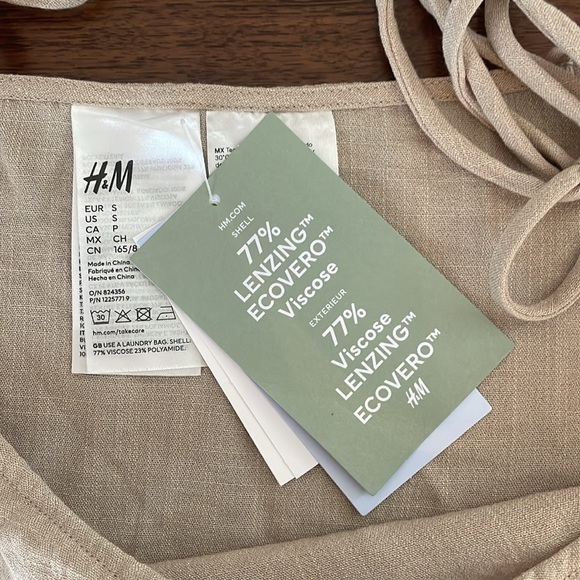 H & M Beachwear Top, tan, size small, NWT - Picture 2 of 3